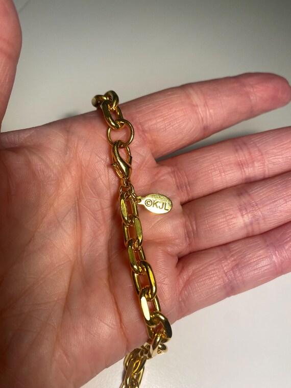 KJL Kenneth Jay Lane Vintage Polished Gold Tone L… - image 3