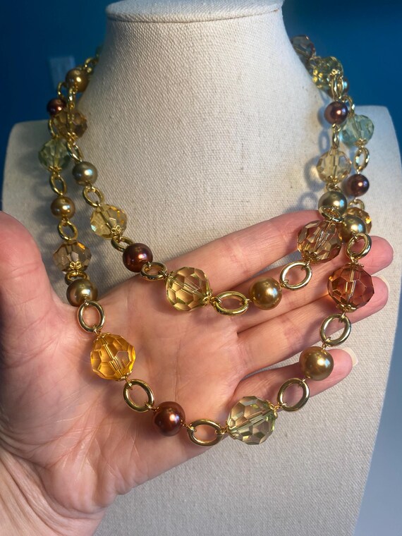 KJL Kenneth Jay Lane Vintage Necklace Gold Tone C… - image 1