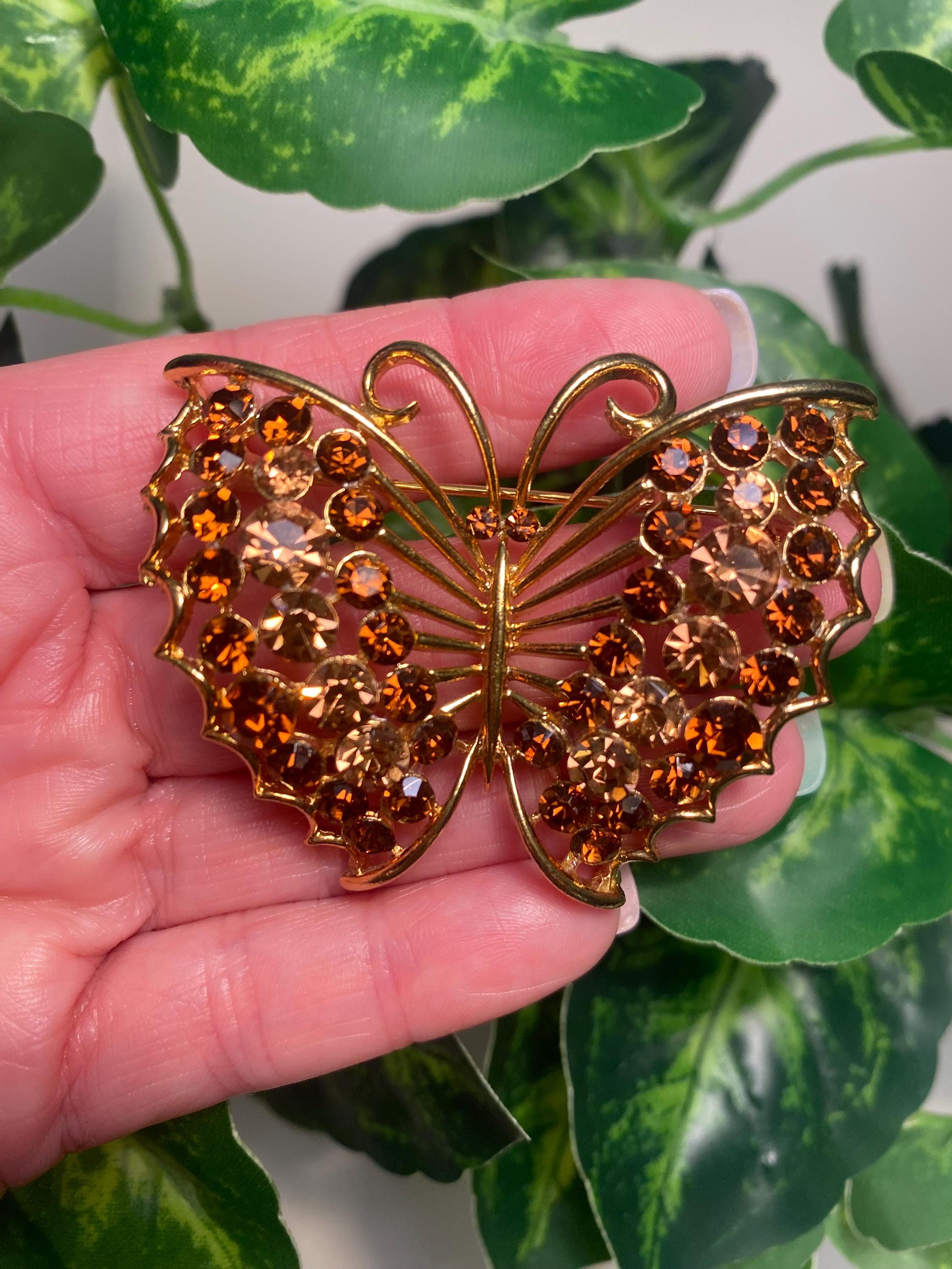 Amber Butterfly Pin - Etsy display picture 2