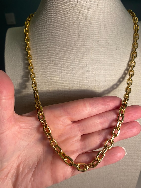 KJL Kenneth Jay Lane Vintage Polished Gold Tone L… - image 1