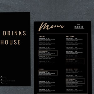 Restaurant Menu Template - Cafe Menu Template - Restaurant Printables - Bakery Menu Template - Food Truck Menu Template - Templett