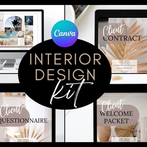 Interior Design BUNDLE -40% OFF- Interior Designer - Interior Design Presentation - Contract - Client Welcome Packet- Client Questionnaire