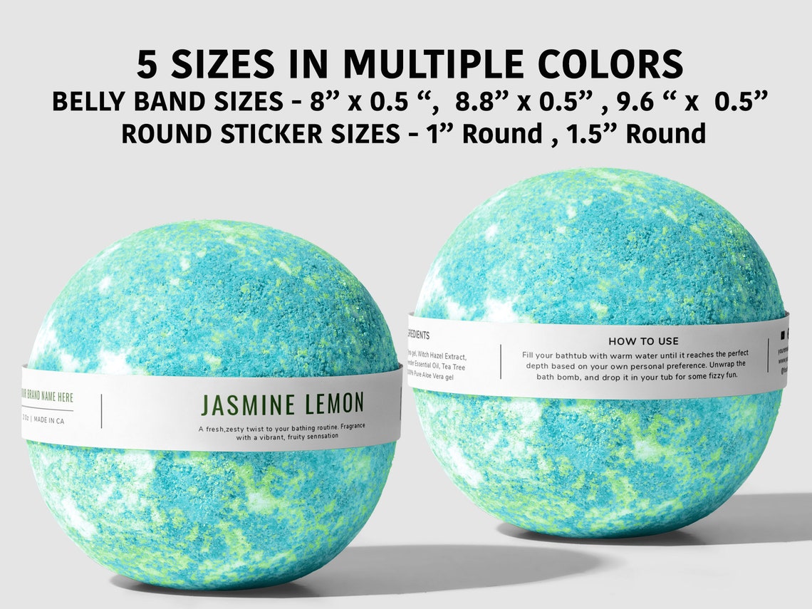 Bath bomb Labels Template Editable Printable DIY Belly Band | Etsy
