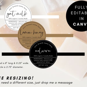 Round Soap Labels With Band Soap Label Template Canva DIY - Etsy