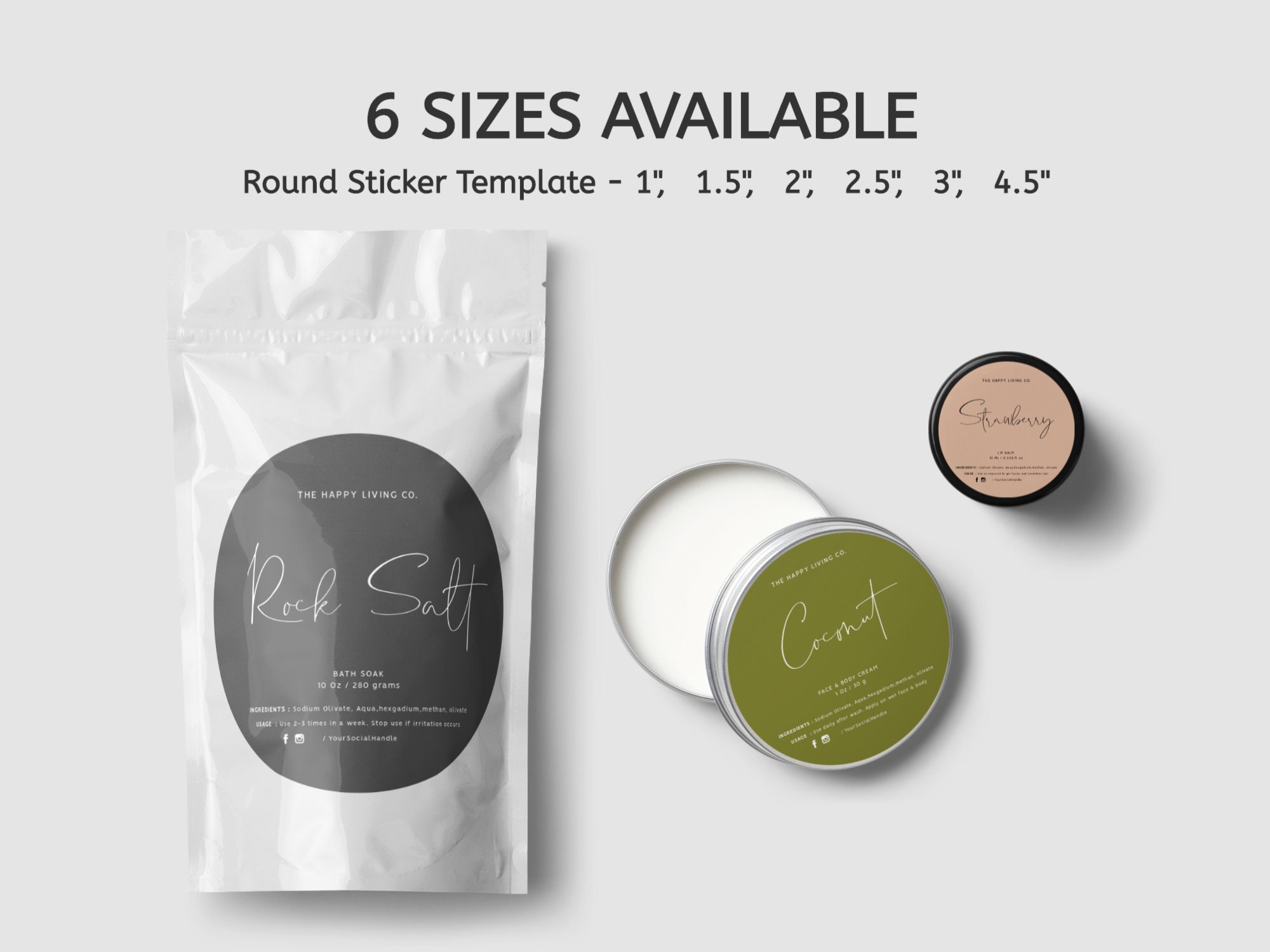 Round Label Template Custom Product Label Template Circle  Etsy With Template For Circle Labels