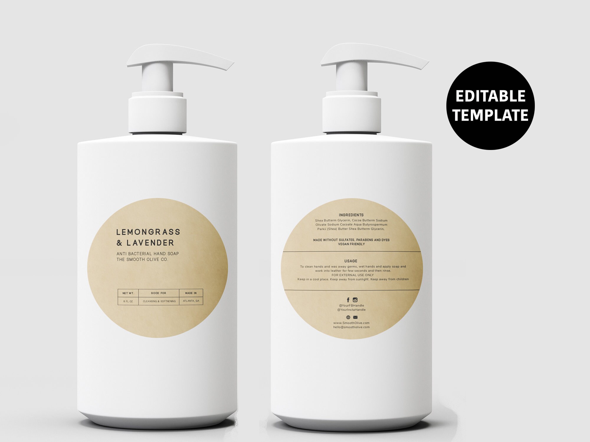 Ingrid Hand Soap Label Template Liquid Hand Soap Sticker Etsy