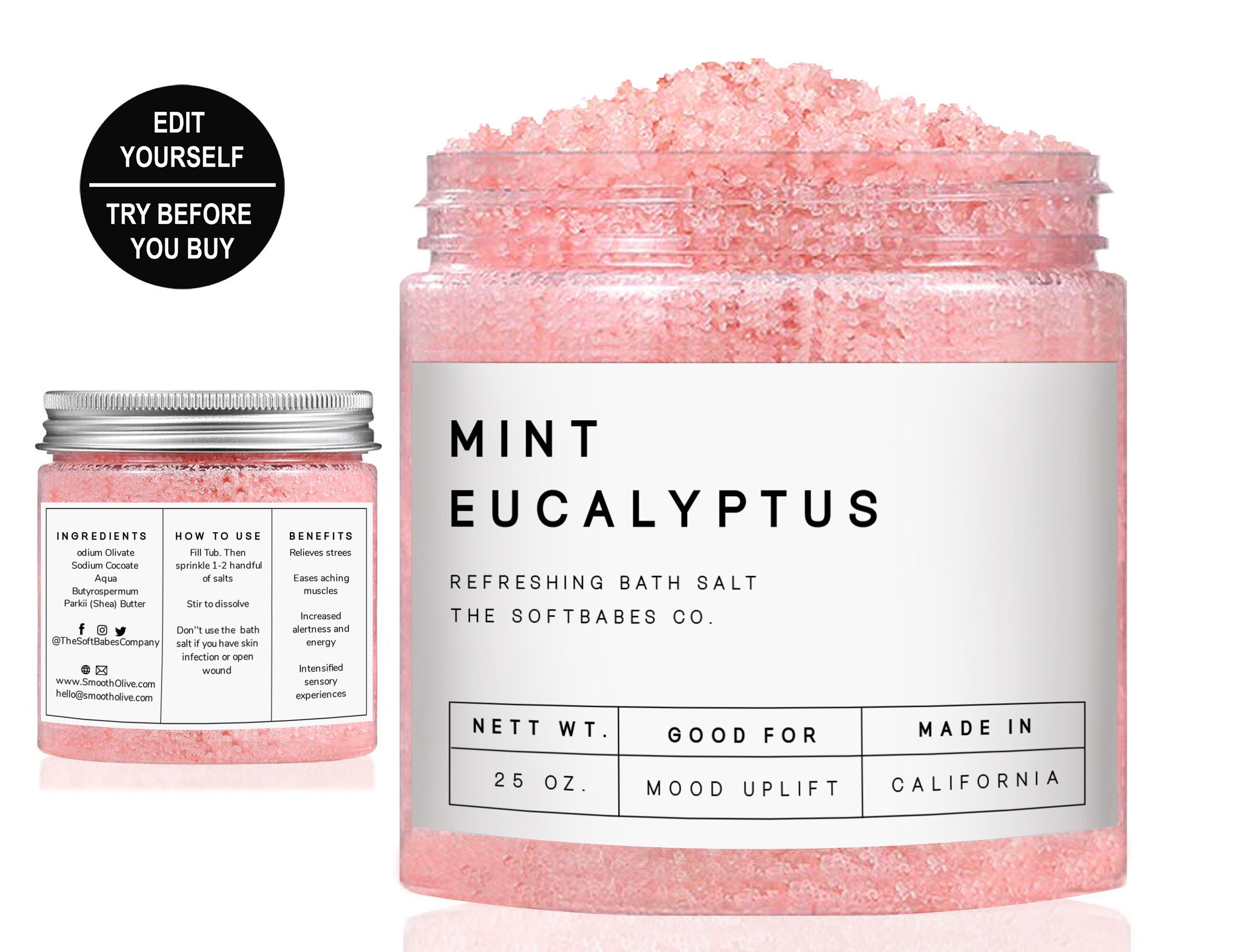 Bath Salt Label Template Editable Printable DIY Label Etsy