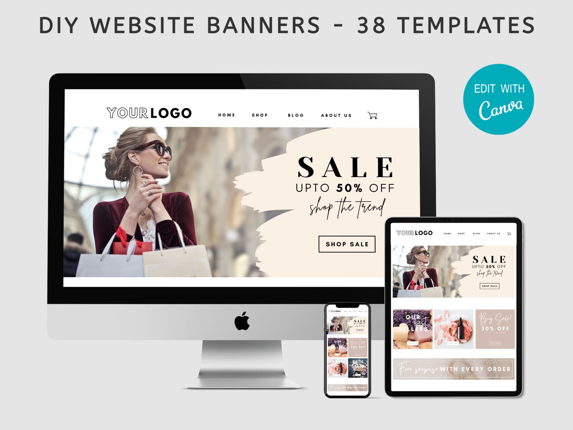 Fashion Web Banner Fashion Website Template (Instant Download) 