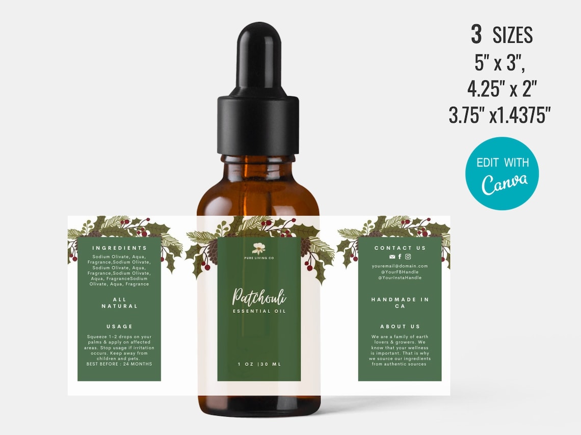 CHRISTMAS Bottle Labels 3 SIZES Christmas Labels Printable - Etsy