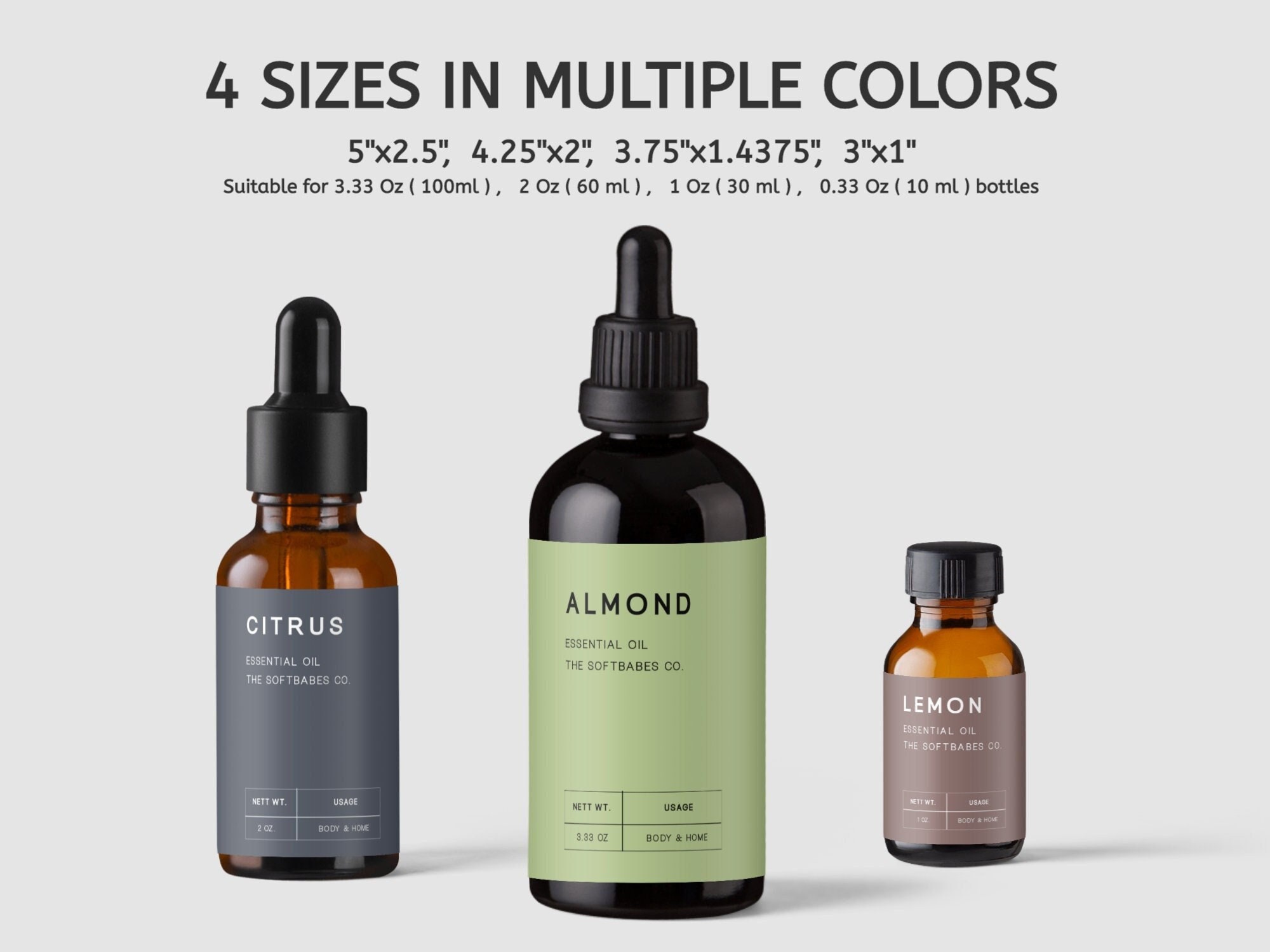 INGRID Bottle Label Template 4 Sizes DIY Custom Bottle - Etsy