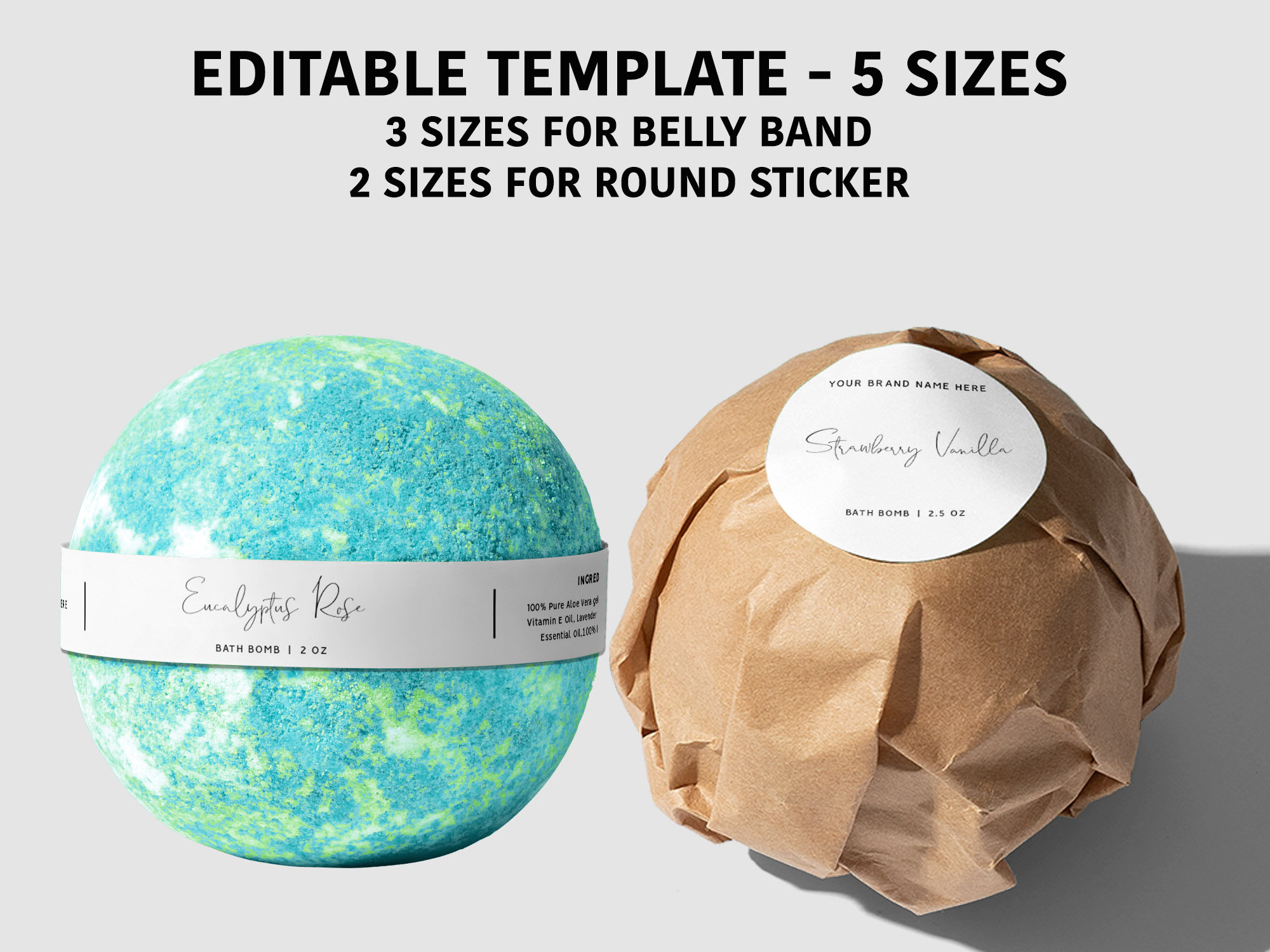 SVANA Bath bomb Labels Template Editable Printable DIY Etsy