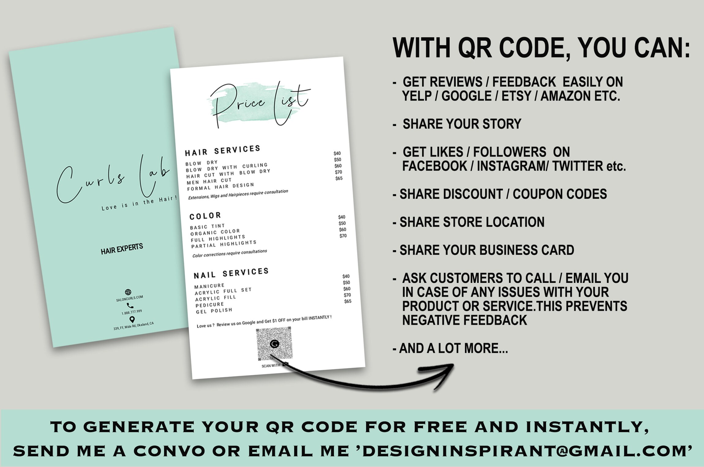 Printable Price List Template Price Sheet Price Guide Template | Etsy