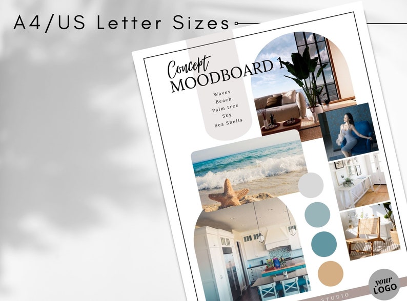 Interior Design Moodboard 2 Sizes Moodboard Template for - Etsy