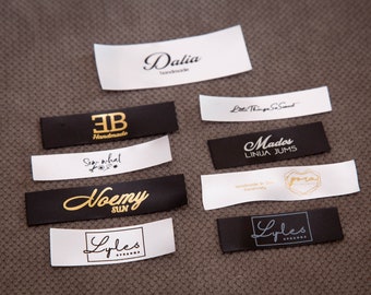 Satin custom tags with your logo