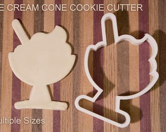 3D Printed Ice Cream Cone Cookie Cutter | Summer Party Baking Tool (Multiple Sizes)