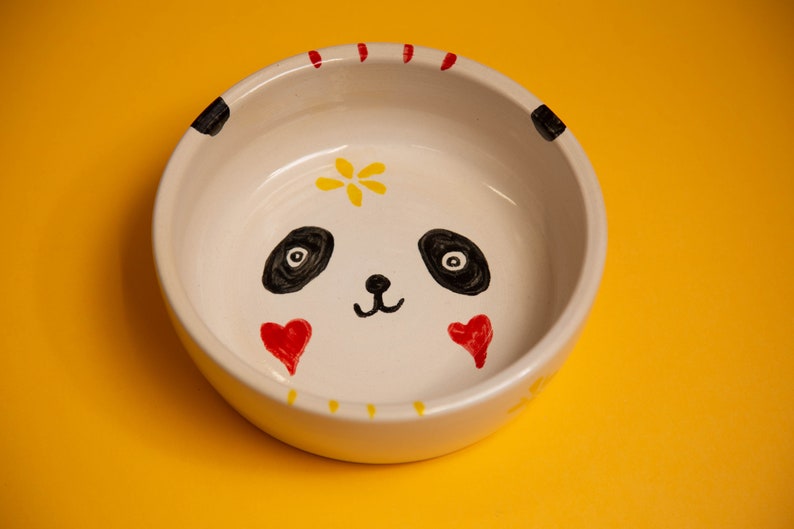 Handmade ceramic Dog bowl, ceramic food and water, kittens, dogs image 2