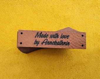Custom Faux Leather Sewing Labels – Knitting Product Tags