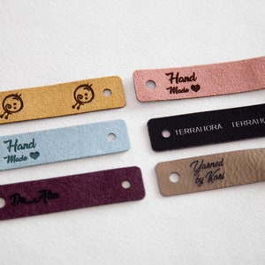 Faux leather labels with rivets Knitting labels product tags custom sewing tags image 4