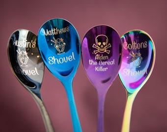 Ice cream spoon - engraved spoon - Personalized Stainless Steel Coffee Spoon - laser spoon - Custom spoon - colour spoons