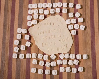 Alphabet Stamps for Clay, Soap and Crafts | Letter Stamp Set | Lowercase & Uppercase Letters | Mini Letter Stamps | Cookie Dough Stamp