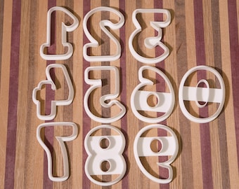 Number Cookie Cutters 0-9 | Birthday Cookie Cutter | 3D Printed Number Cutter | Fondant Cutter | Multiple Sizes