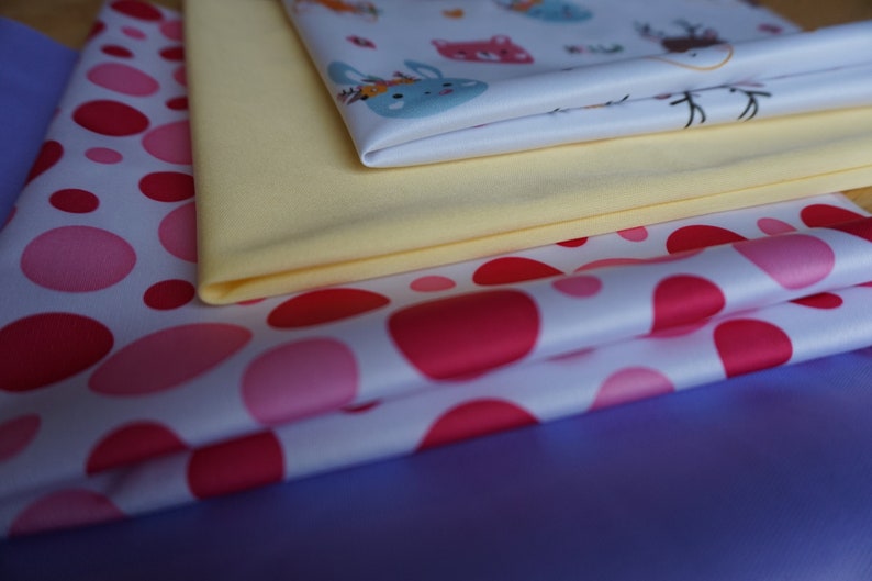 and Lavender Baby Animals Pink Dots Yellow PUL Diaper Cut Bundle