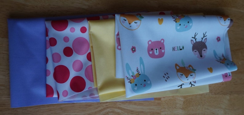 and Lavender Baby Animals Pink Dots Yellow PUL Diaper Cut Bundle
