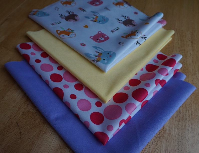 and Lavender Baby Animals Pink Dots Yellow PUL Diaper Cut Bundle