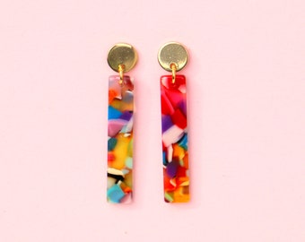 Colorful Acetate Bar Earrings