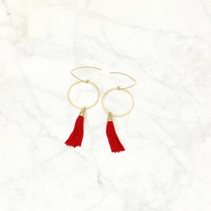 Long Modern Brass Tassel Earrings For Women image 5