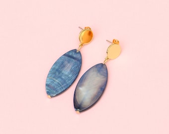 Blue Mother Of Pearl Earrings