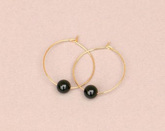 Hoops Gold Black With Onyx
