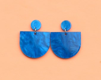 Blue Statement Earrings