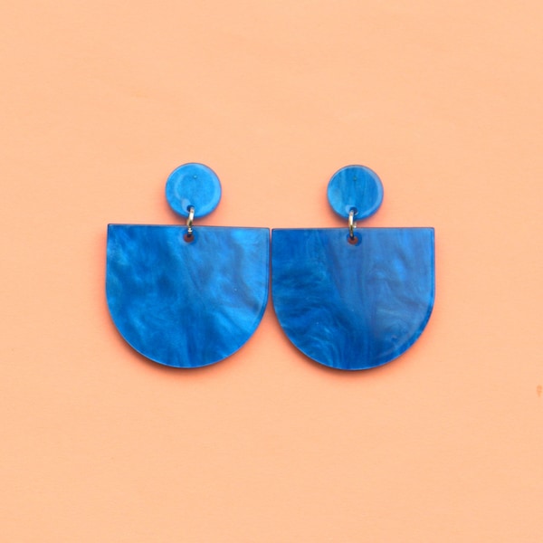 Blue Statement Earrings