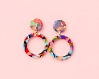 Colorful Acetate Circle Earrings