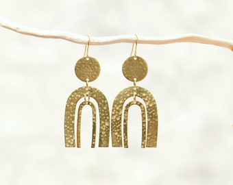 Arches Statement Brass Earrings