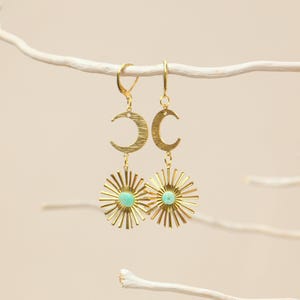 Moon And Sun Ray Statement Earrings