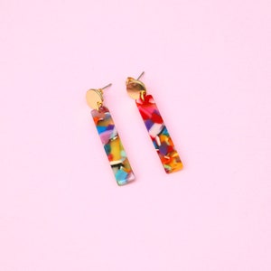 Colorful Acetate Bar Earrings image 8