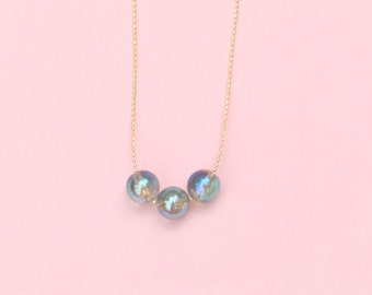 Delicate Dainty Crystal Bead Chain Necklace For Women