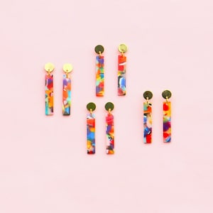 Colorful Acetate Bar Earrings image 6