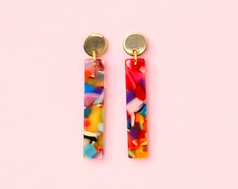 Colorful Acetate Stick Earrings