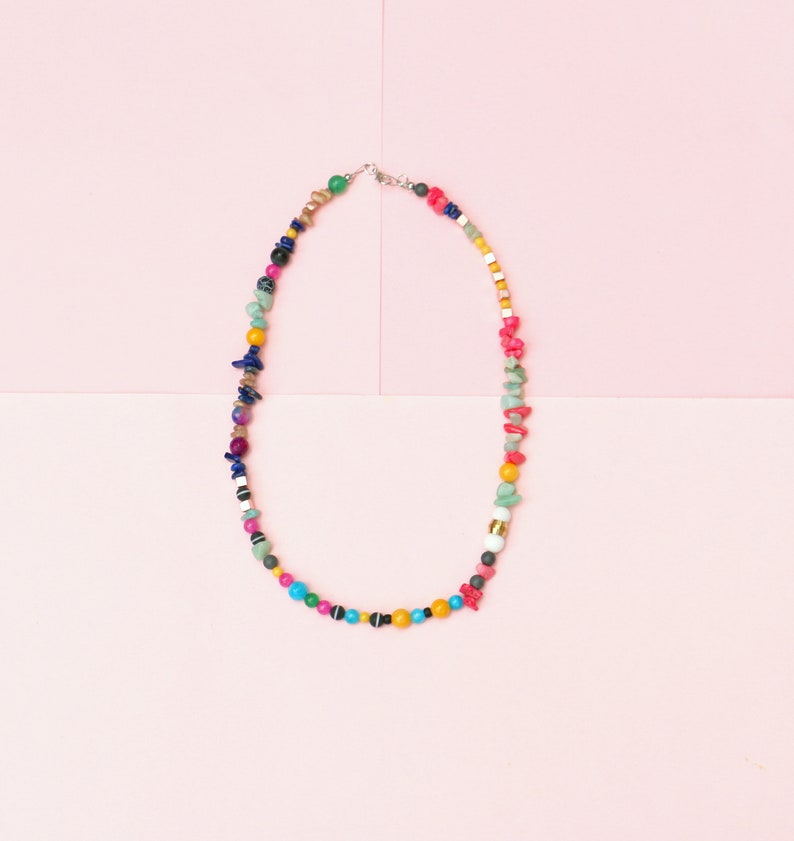 Colorful Beaded Gemstone Necklace For Women image 6