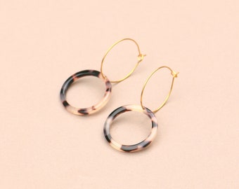 Acetate Tortoise Circle Hoop Earrings