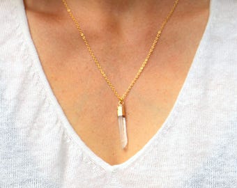Collier Avec Pendentif En Cristal De Roche (Quartz) Et Argent 925 - Cordon Offert - Neuf