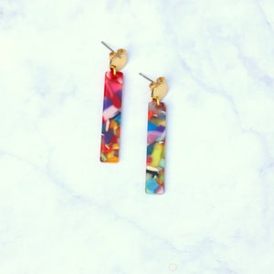 Colorful Acetate Bar Earrings image 10