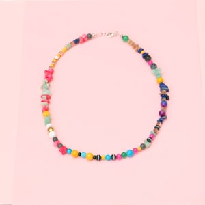 Colorful Beaded Gemstone Necklace For Women image 4