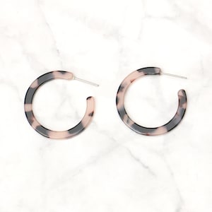Tortoise Shell Acetate Hoop Earrings