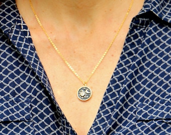 Sun Moon and Stars Necklace, Celestial Jewelry