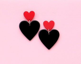 Black Heart Earrings