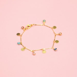 Delicate Charm Bracelet For Women Gold Evil Eye